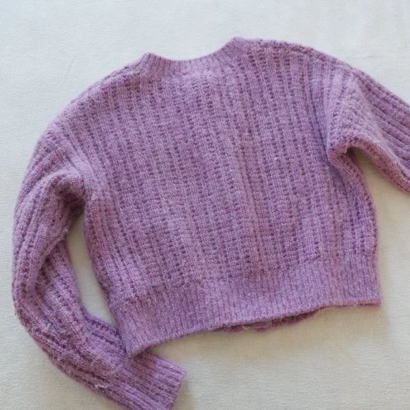 & Other Stories | Chunky knit cardigan lilac purple metallic small alpaca blend - Picture 5 of 8